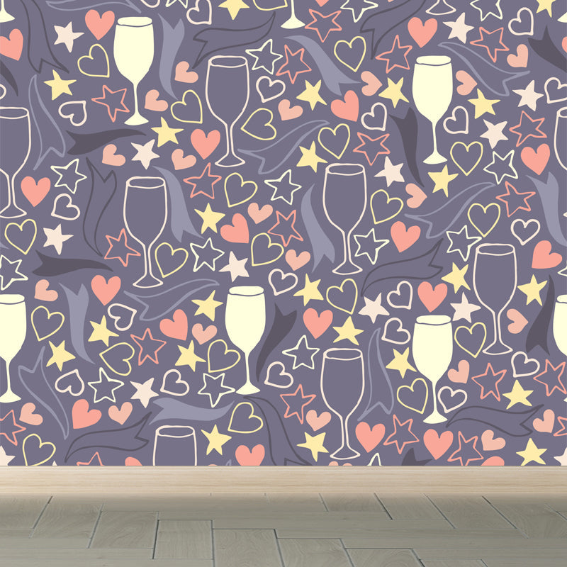 Brehn | Modern Servies Muur Non-Woven Stof Wasbaar Pastel Wanddecoratie voor Keuken