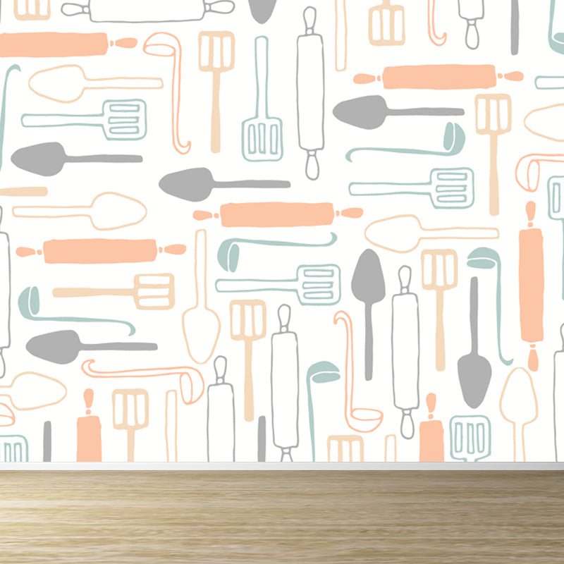 Brehn | Modern Servies Muur Non-Woven Stof Wasbaar Pastel Wanddecoratie voor Keuken