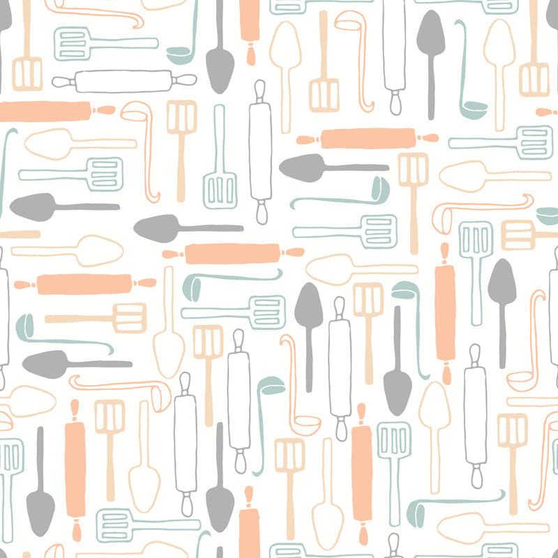 Brehn | Modern Servies Muur Non-Woven Stof Wasbaar Pastel Wanddecoratie voor Keuken