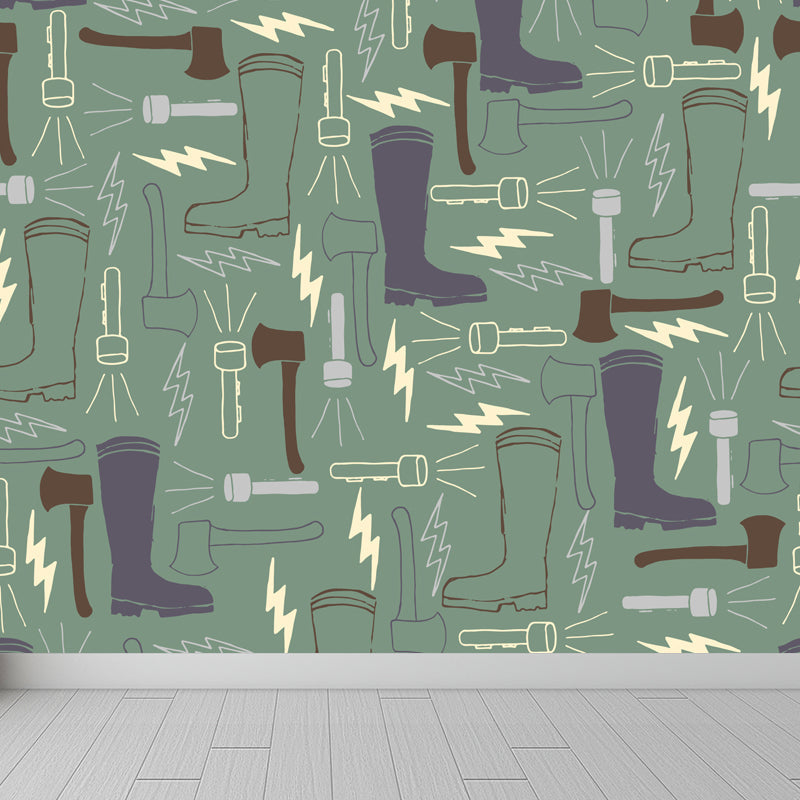 Brehn | Modern Servies Muur Non-Woven Stof Wasbaar Pastel Wanddecoratie voor Keuken
