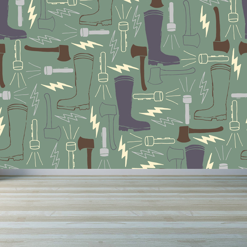 Brehn | Modern Servies Muur Non-Woven Stof Wasbaar Pastel Wanddecoratie voor Keuken