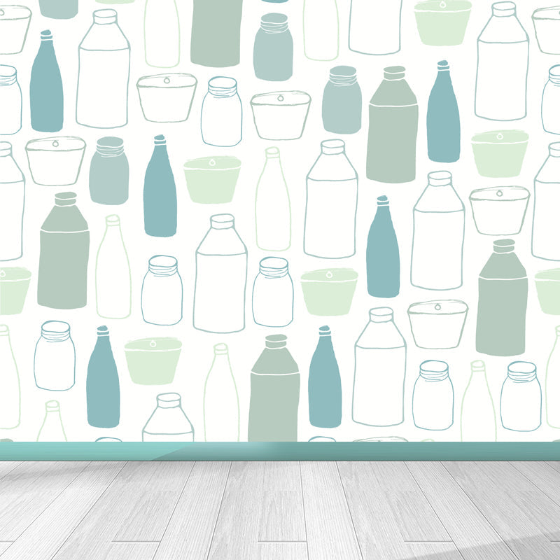 Brehn | Modern Servies Muur Non-Woven Stof Wasbaar Pastel Wanddecoratie voor Keuken