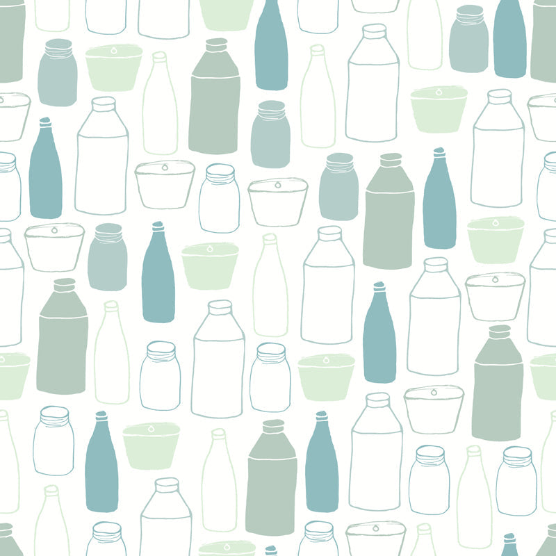 Brehn | Modern Servies Muur Non-Woven Stof Wasbaar Pastel Wanddecoratie voor Keuken