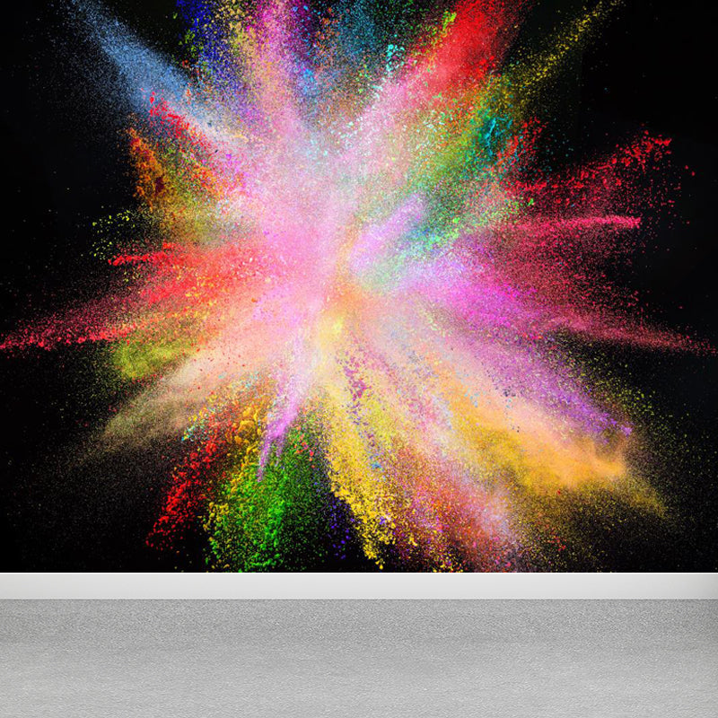 Brehn | Grote Exploderende Regenboog Behang Muurafbeelding Vlekbestendige Moderne Woonkamer Wanddecoratie