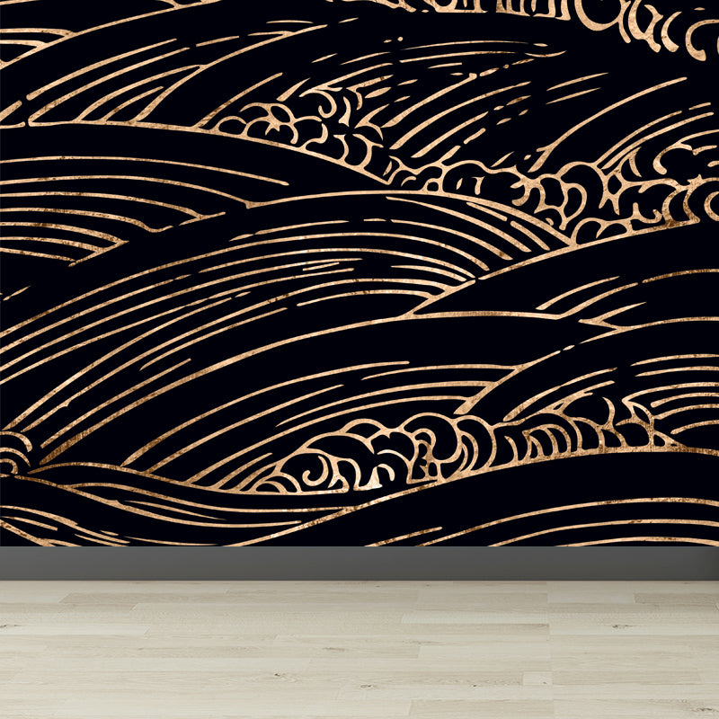 Brehn | Zachte Kleur Moiré Patroon Behang Vlekbestendige Moderne Badkamer Wandbekleding
