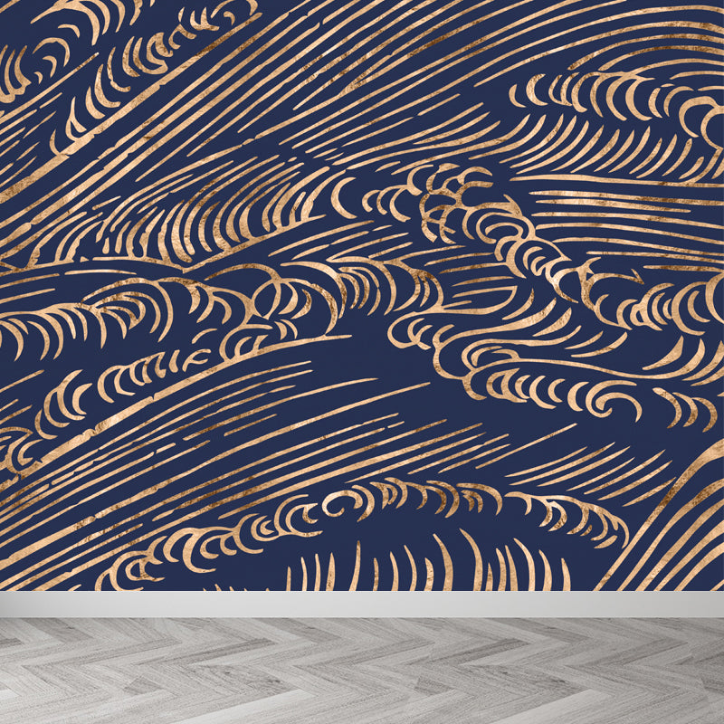 Brehn | Zachte Kleur Moiré Patroon Behang Vlekbestendige Moderne Badkamer Wandbekleding