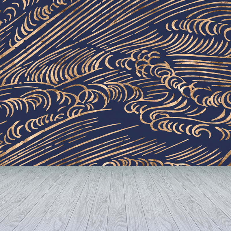 Brehn | Zachte Kleur Moiré Patroon Behang Vlekbestendige Moderne Badkamer Wandbekleding