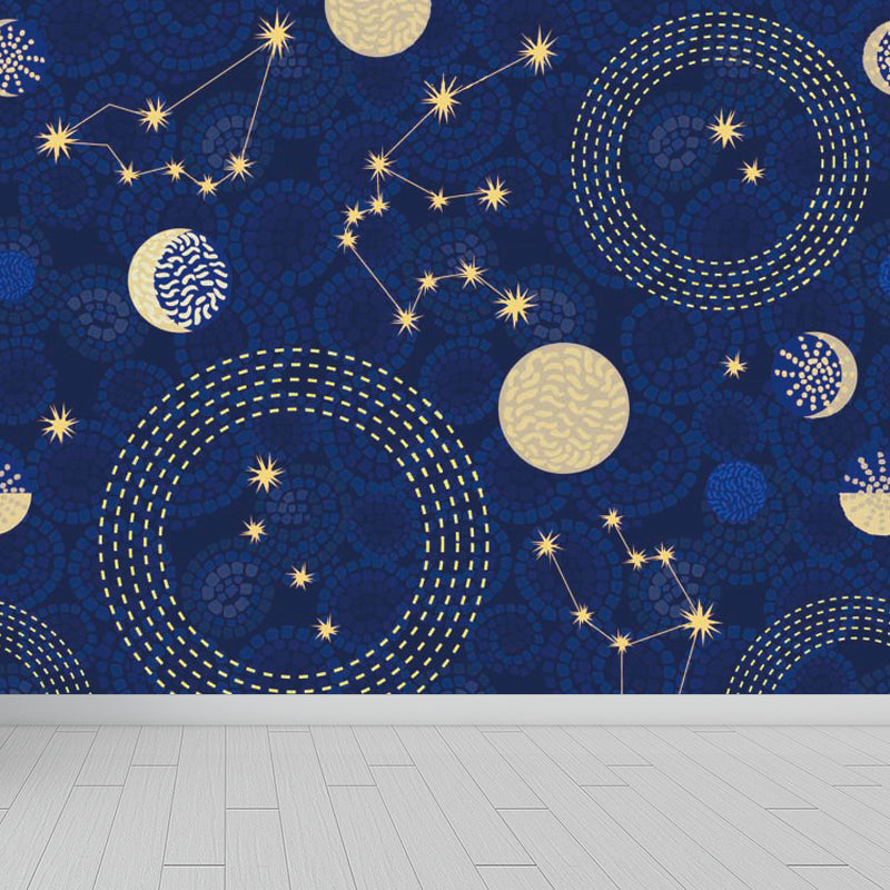 Brehn | Pastel kleur Moderne wandschildering Behang Universum landschap Wandbekleding voor gastenkamer
