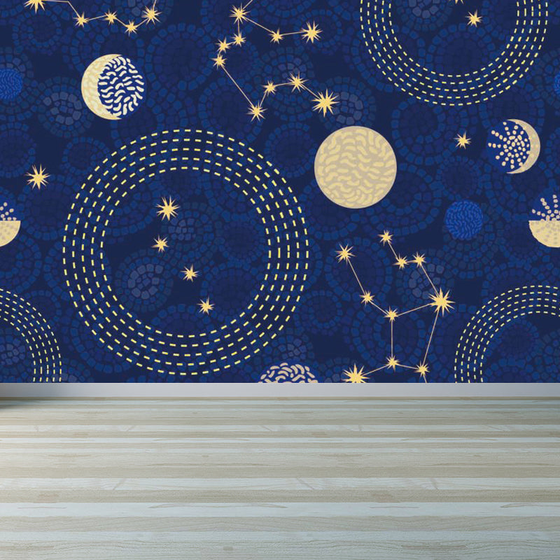 Brehn | Pastel kleur Moderne wandschildering Behang Universum landschap Wandbekleding voor gastenkamer