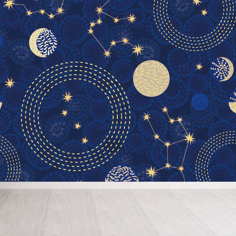 Brehn | Pastel kleur Moderne wandschildering Behang Universum landschap Wandbekleding voor gastenkamer