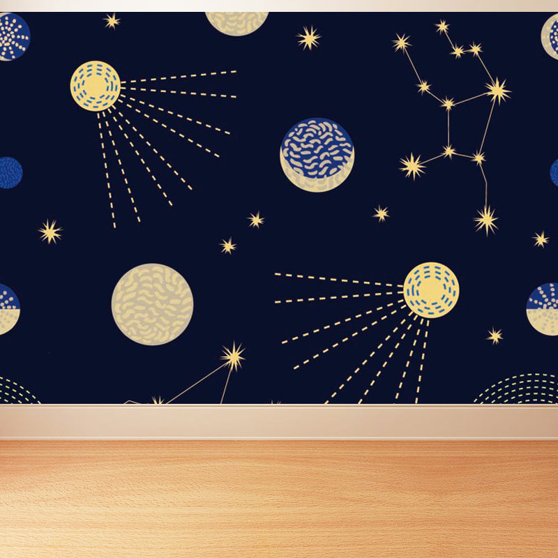 Brehn | Pastel kleur Moderne wandschildering Behang Universum landschap Wandbekleding voor gastenkamer