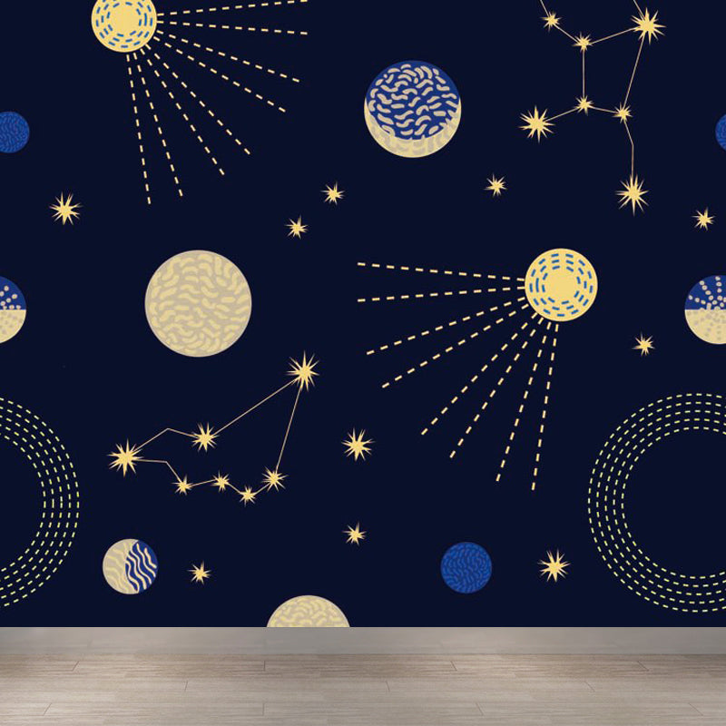 Brehn | Pastel kleur Moderne wandschildering Behang Universum landschap Wandbekleding voor gastenkamer