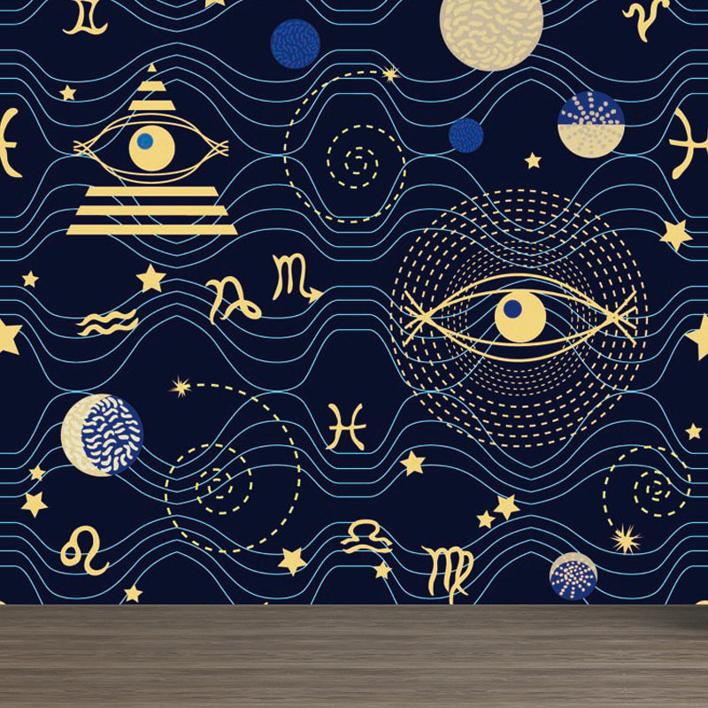 Brehn | Pastel kleur Moderne wandschildering Behang Universum landschap Wandbekleding voor gastenkamer