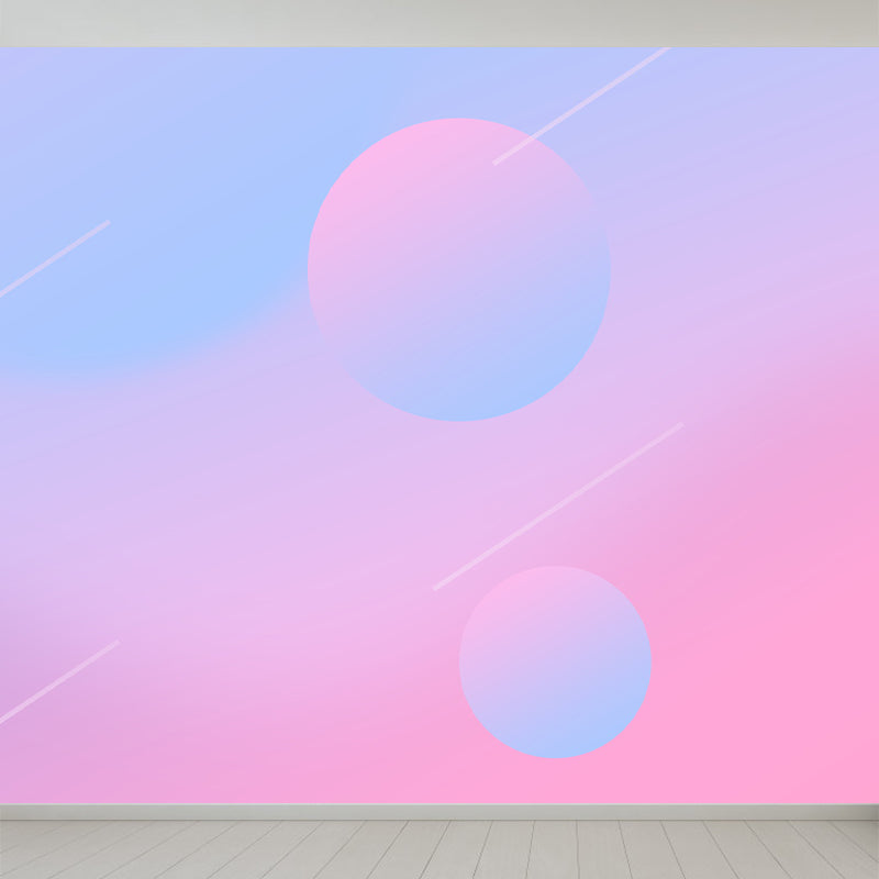 Brehn | Geometrisch Muurbehang Zachte Kleur Moderne Stijl Wanddecoratie voor Jongeren Slaapkamer