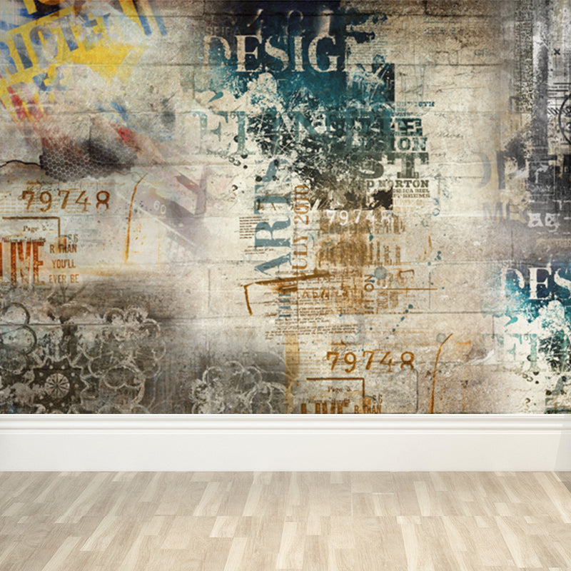 Brehn | Coole Graffiti Muurbehang Jongenskamer Faux Metaal Wandbekleding, Op Maat Gemaakt