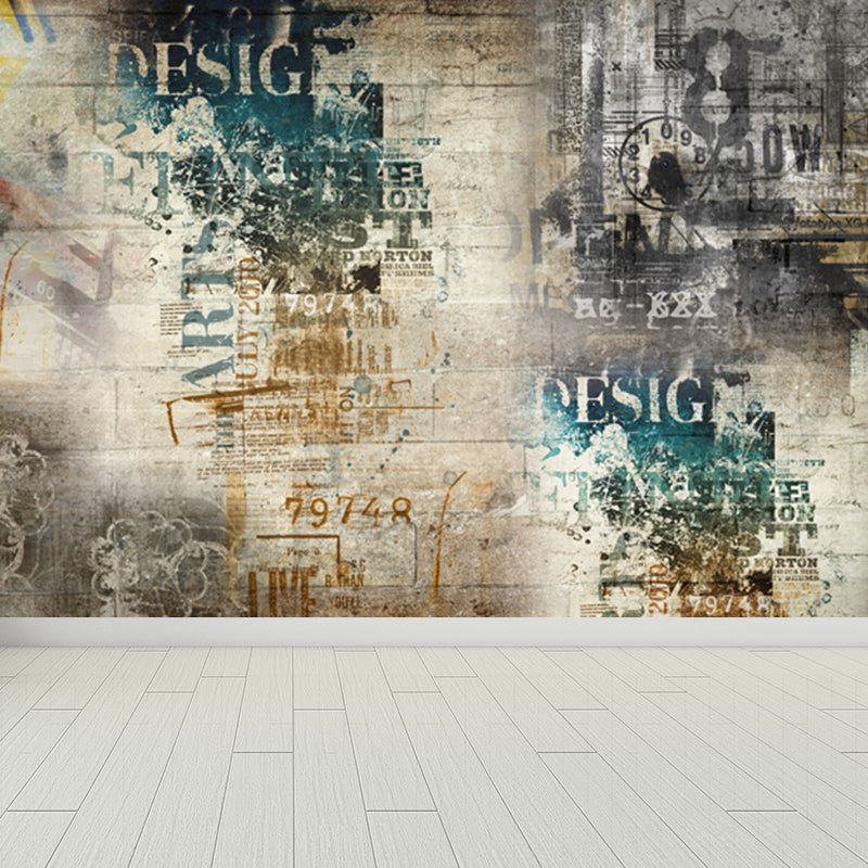 Brehn | Coole Graffiti Muurbehang Jongenskamer Faux Metaal Wandbekleding, Op Maat Gemaakt