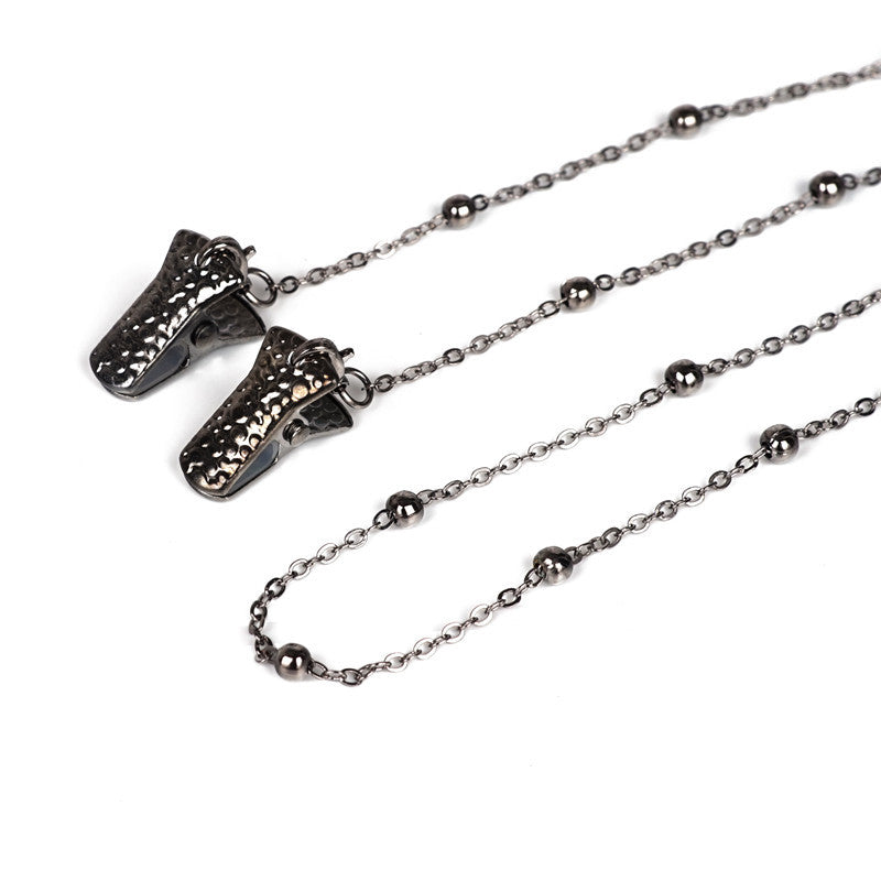 Metallic Krokodil-Clip Brille Kette Brehn