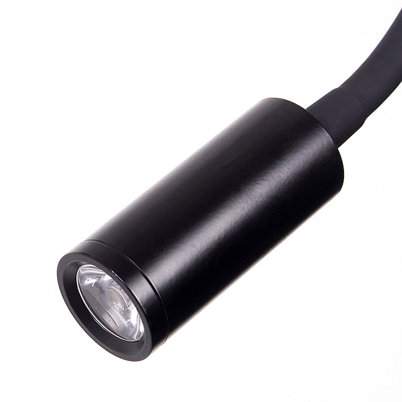 Verstellbare Zylinder-Lese-Wandleuchte Zeitgenössisch Silikon und Metall LED Schwarz/Weiß Wandleuchte | Brehn
