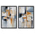 Abstraktes Set aus 2 gerahmten Kunstdrucken in Blau und Orange