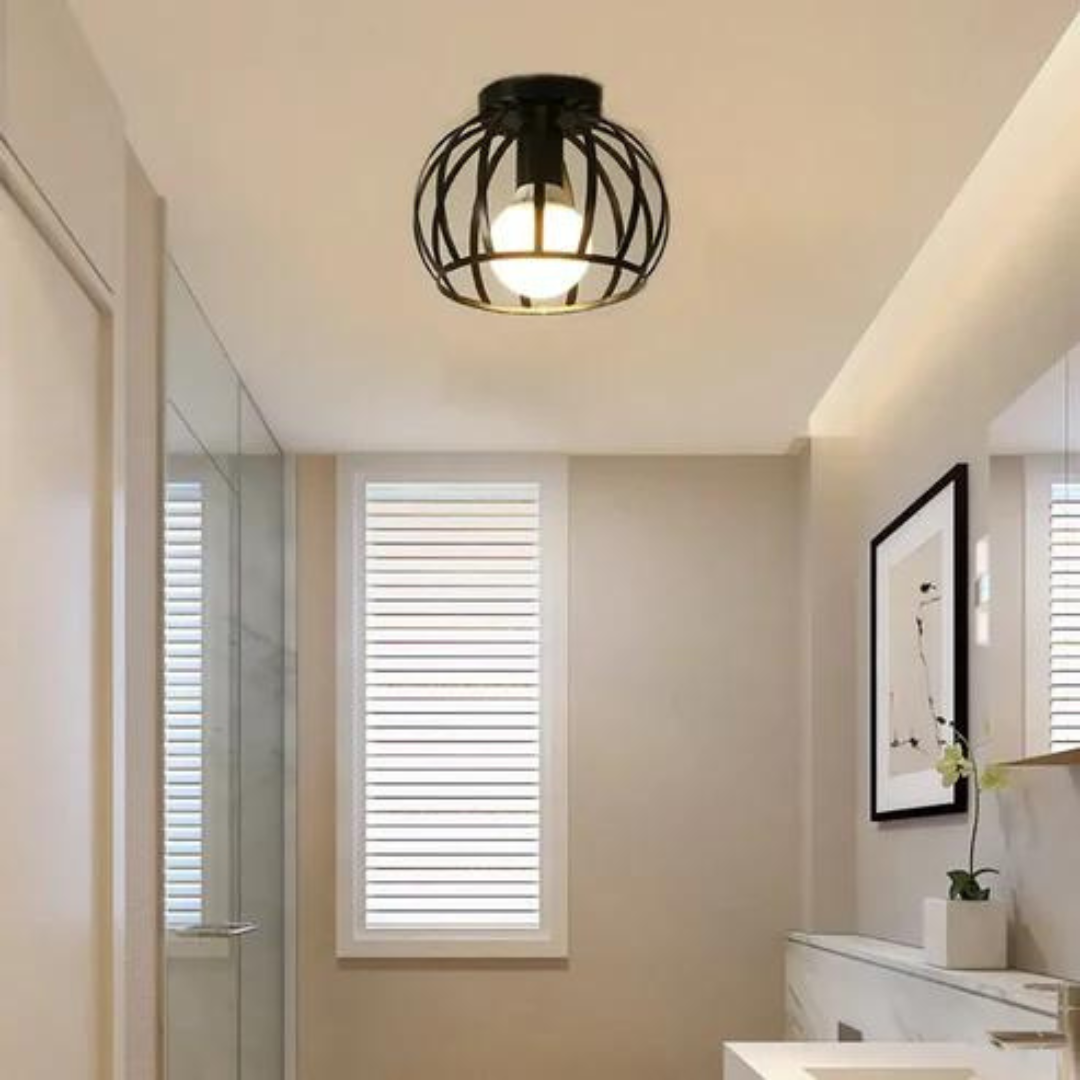 Trendige industrielle Deckenlampe mit offenem Design - ForgeLight | Brehn