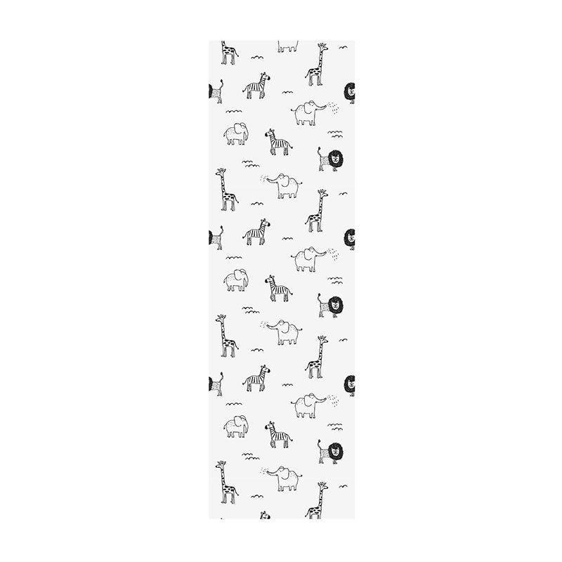 Brehn | Moderne Wandbekleding Grijs en Witte Giraffe en Olifant Behangrol, 29,1 vierkante voet.