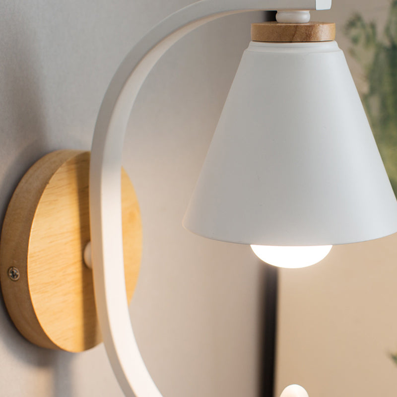 Brehn | Nordic Style Kegelförmige Wandlampe mit Vogel 1 Kopf Metall Wandleuchte für Schlafzimmer Flur