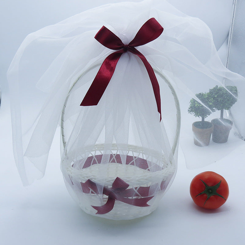Damen Hochzeitskorb mit Satinband Brehn