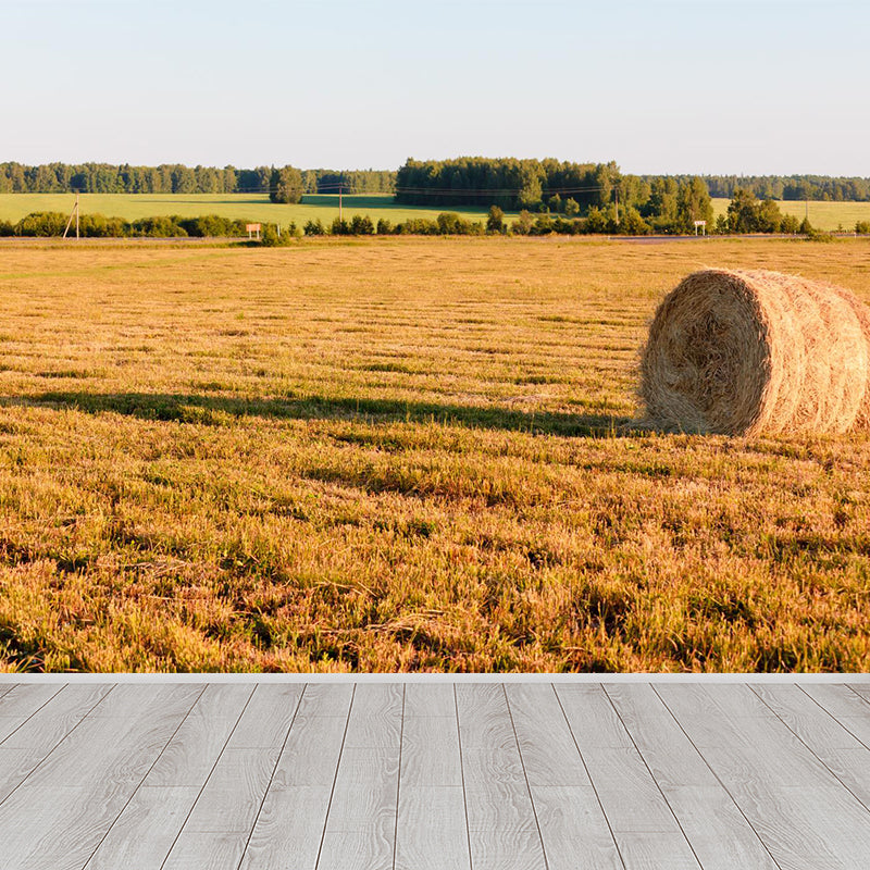 Brehn | Farmland Heuballen Wandtapete Zeitgenössisches Vliesbehang Wanddekoration für Zuhause