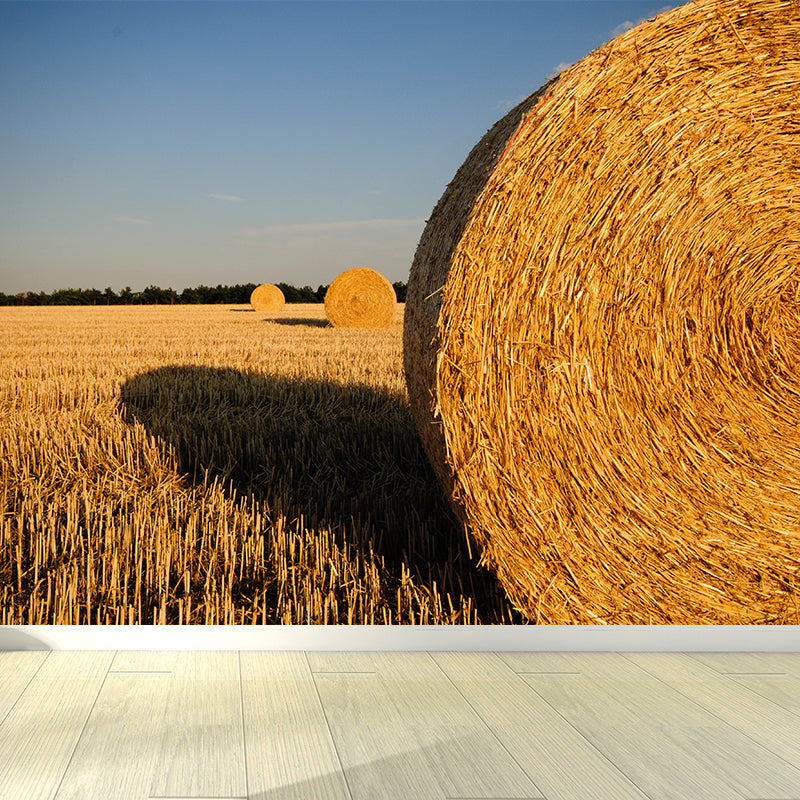 Brehn | Farmland Heuballen Wandtapete Zeitgenössisches Vliesbehang Wanddekoration für Zuhause