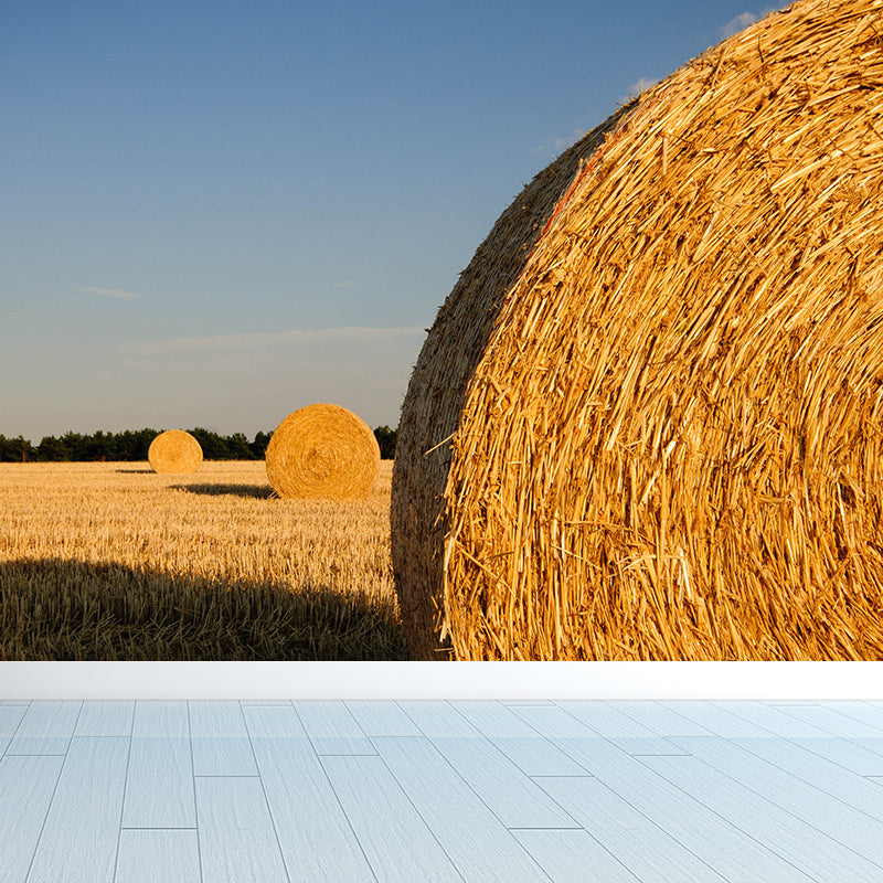 Brehn | Farmland Heuballen Wandtapete Zeitgenössisches Vliesbehang Wanddekoration für Zuhause