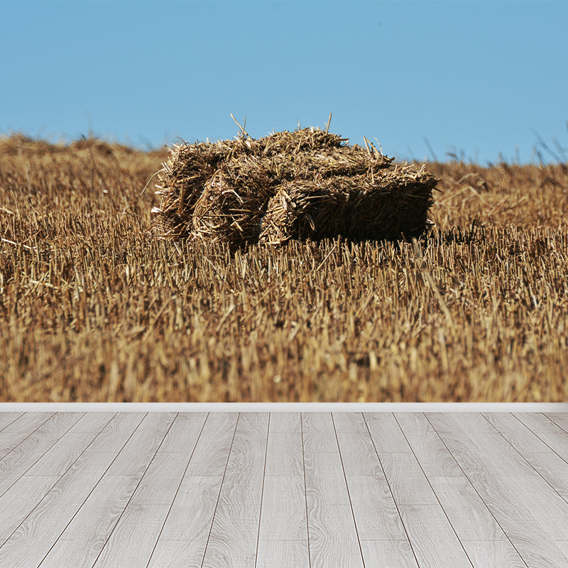 Brehn | Farmland Heuballen Wandtapete Zeitgenössisches Vliesbehang Wanddekoration für Zuhause