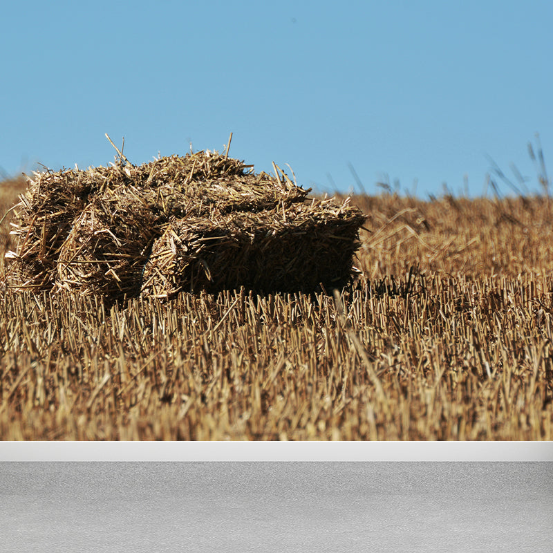 Brehn | Farmland Heuballen Wandtapete Zeitgenössisches Vliesbehang Wanddekoration für Zuhause