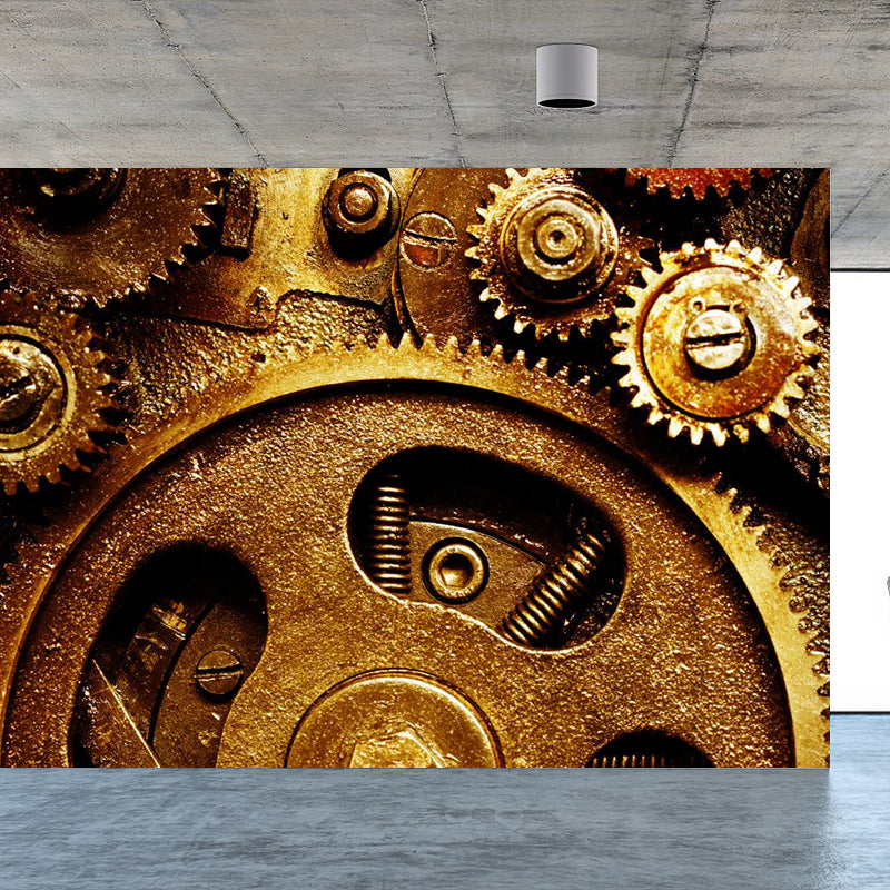 Brehn | Dunkle Farbgear Tapete Mural Metall Steampunk Wasserabdichtung Wandkunst für Garage