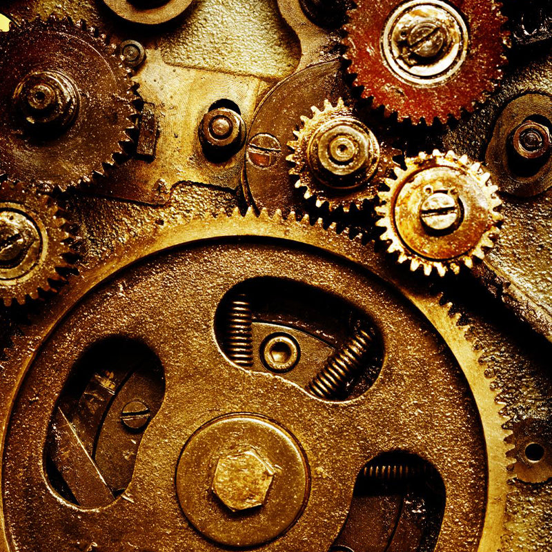 Brehn | Dunkle Farbgear Tapete Mural Metall Steampunk Wasserabdichtung Wandkunst für Garage
