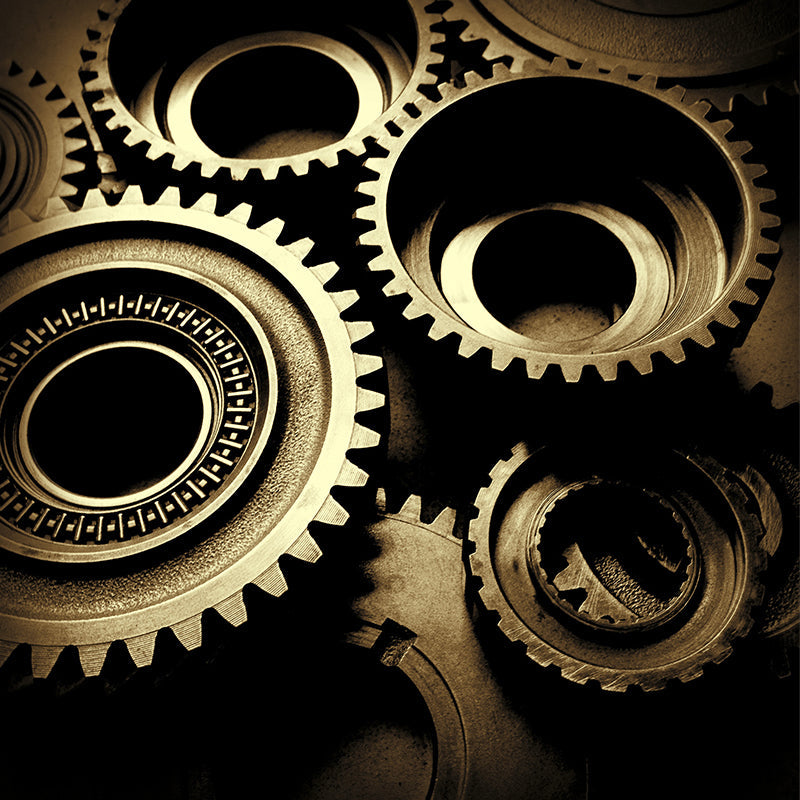 Brehn | Dunkle Farbgear Tapete Mural Metall Steampunk Wasserabdichtung Wandkunst für Garage