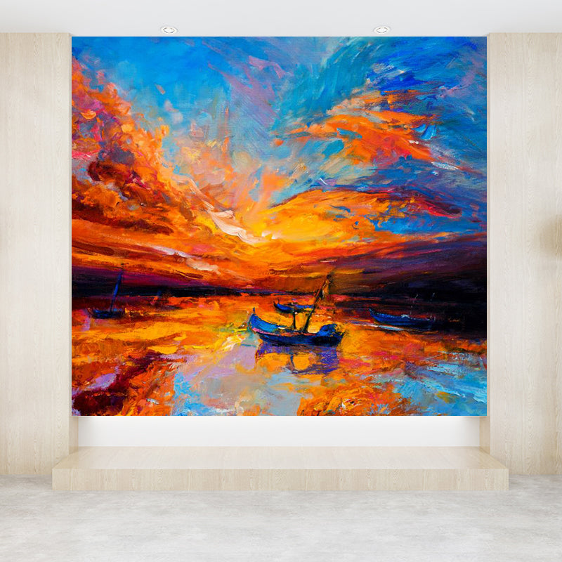 Brehn | Klassische Ölmalerei Landschaft Wandtattoo Helle Farbe Fleckenresistente Wanddekoration für Zimmer