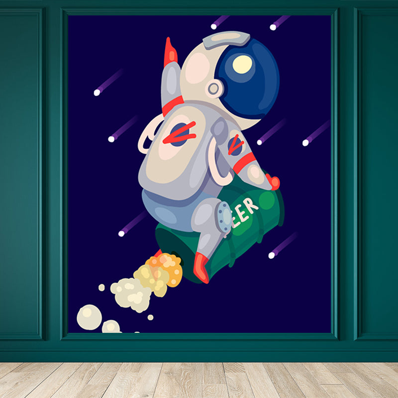 Brehn | Kinder Astronaut Tapete Mural Dunkle Farbe Jungen Schlafzimmer Wandkunst, Maßgeschneidert