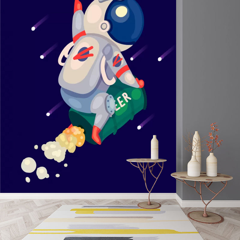 Brehn | Kinder Astronaut Tapete Mural Dunkle Farbe Jungen Schlafzimmer Wandkunst, Maßgeschneidert