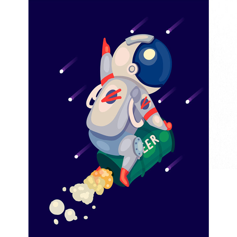 Brehn | Kinder Astronaut Tapete Mural Dunkle Farbe Jungen Schlafzimmer Wandkunst, Maßgeschneidert
