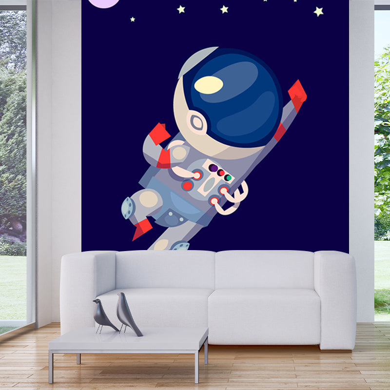 Brehn | Kinder Astronaut Tapete Mural Dunkle Farbe Jungen Schlafzimmer Wandkunst, Maßgeschneidert