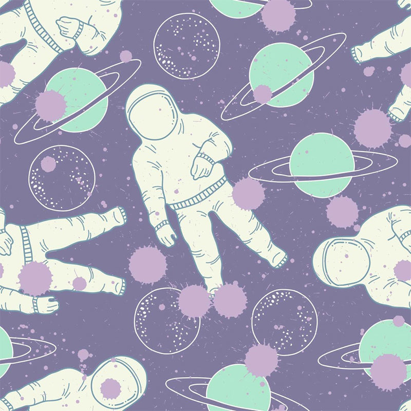 Brehn | Astronomie Buitenruimte Muur Decal Kids Stijl Niet-geweven Stof Wanddecoratie in Donkere Kleur