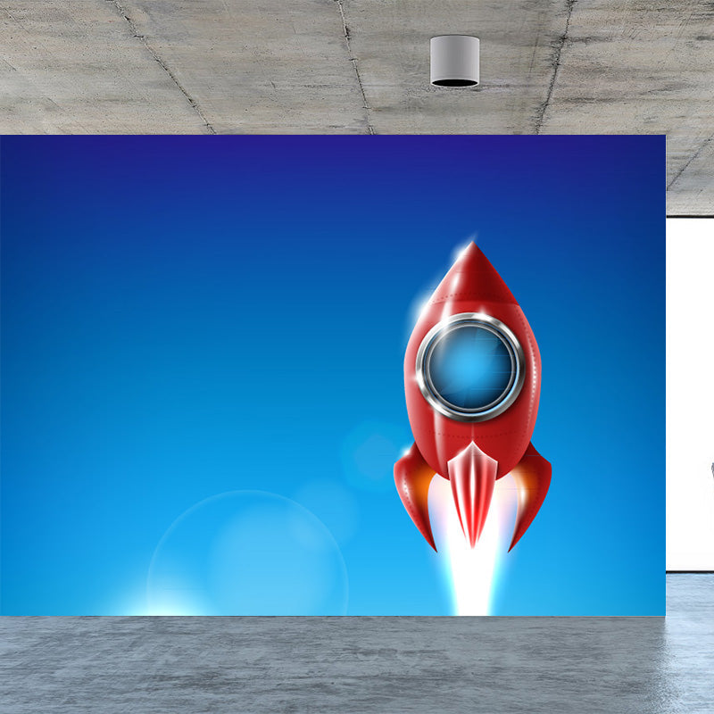 Brehn | Kinder Cosmos Raumschiff Wandmural Sanfte Farbe Wasserabweisende Wandkunst für Jungenzimmer