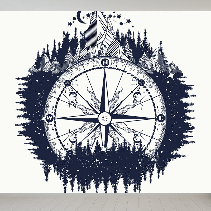 Brehn | Kinder Cosmos Raumschiff Wandmural Sanfte Farbe Wasserabweisende Wandkunst für Jungenzimmer