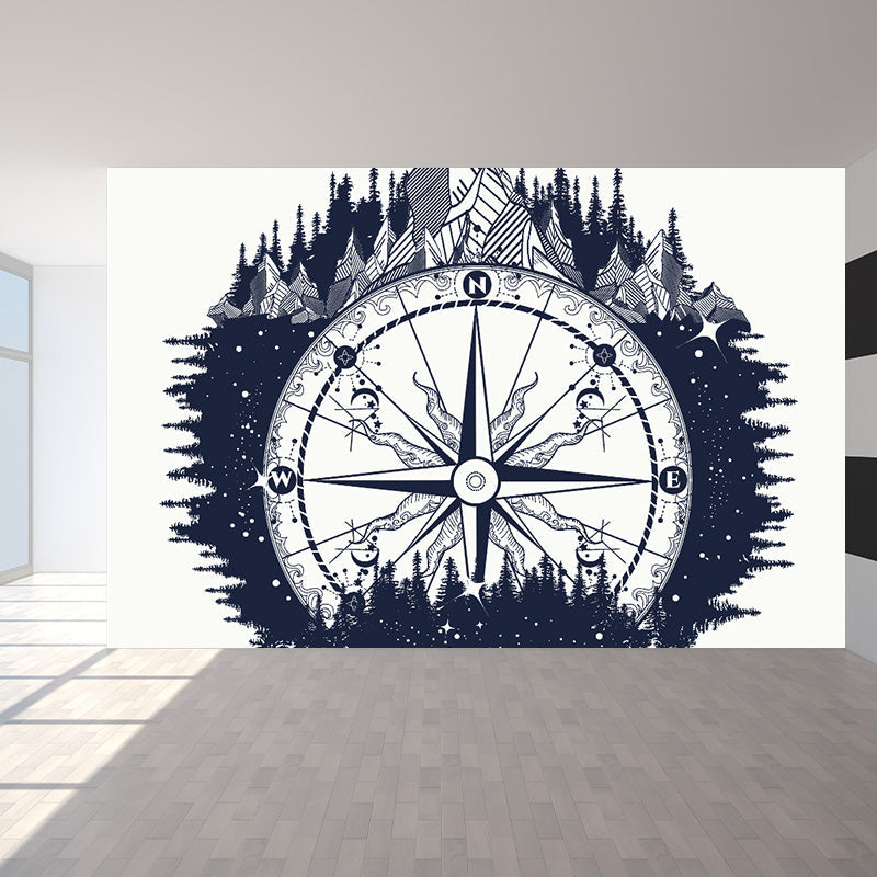 Brehn | Kinder Cosmos Raumschiff Wandmural Sanfte Farbe Wasserabweisende Wandkunst für Jungenzimmer