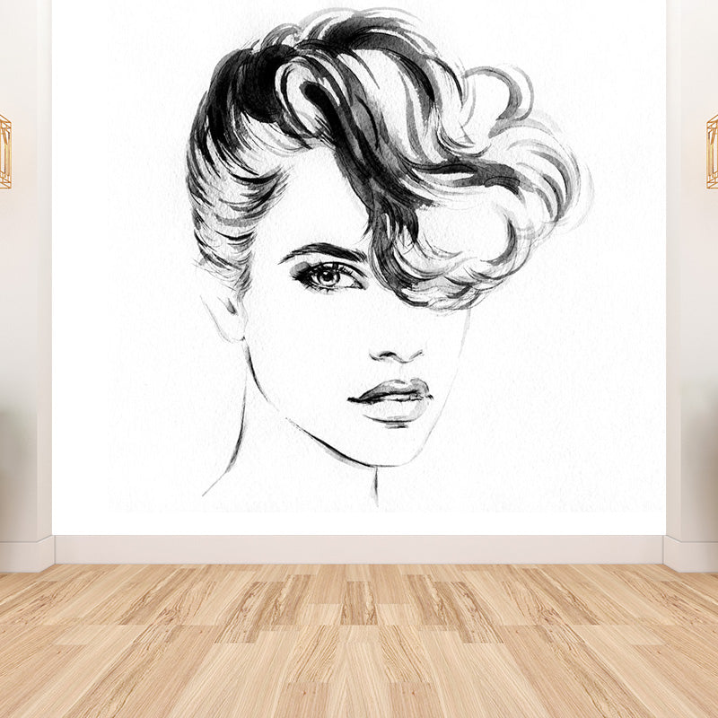 Brehn | Mode Meisje Portret Wanddecoratie Muurmodern Glad Wanddecor in Pastel Kleur
