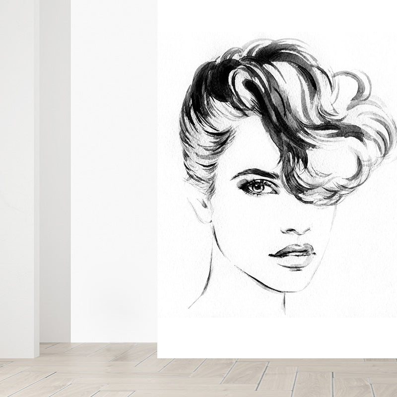 Brehn | Mode Meisje Portret Wanddecoratie Muurmodern Glad Wanddecor in Pastel Kleur