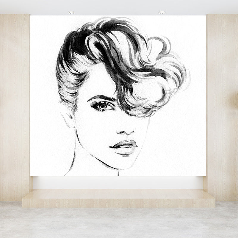 Brehn | Mode Meisje Portret Wanddecoratie Muurmodern Glad Wanddecor in Pastel Kleur