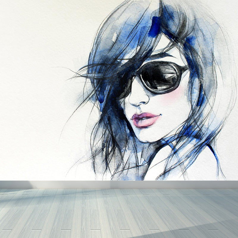 Brehn | Mode Meisje Portret Wanddecoratie Muurmodern Glad Wanddecor in Pastel Kleur