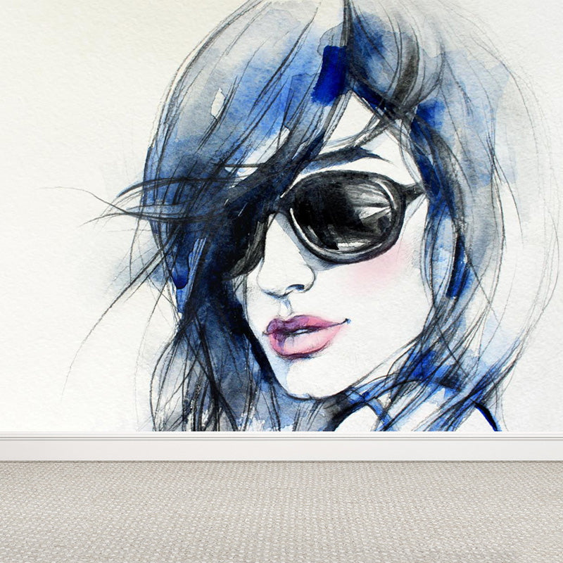 Brehn | Mode Meisje Portret Wanddecoratie Muurmodern Glad Wanddecor in Pastel Kleur