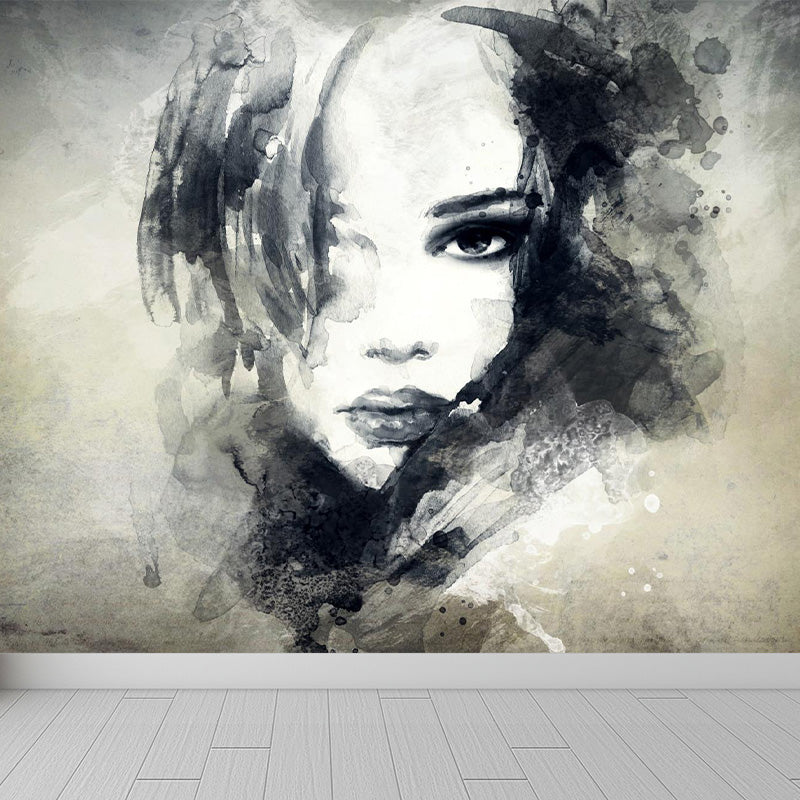 Brehn | Illustration Frau Modell Wandbild Aufkleber für Mädchen Schlafzimmer, Helle Farbe, Maßgefertigt